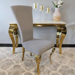 Krzesło glamour Ottavio Gold Dark Grey - złote nowoczesne krzesło tapicerowane