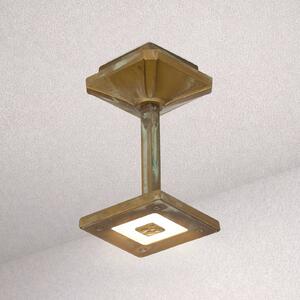 Moretti Luce Zewnętrzna lampa sufitowa zewnętrzna LED Aura Frame, wysokość 20 cm, mosiądz Frame, brązowy / mosiężny, mosiądz, dworkowy / rustykalny