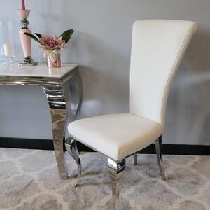 Krzesło glamour Ottavio White - krzesło tapicerowane białe