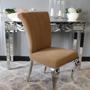 Krzesło glamour Livio Prestige Brown - krzesło tapicerowane brązowe