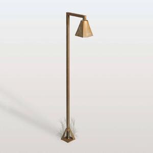 Moretti Luce Słupek oświetleniowy LED Silva Frame, 100 x 19 cm, mosiądz postarzany Frame, brązowy / mosiężny, mosiądz, dworkowy / rustykalny