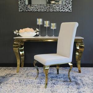 Krzesło glamour Premier Gold Silver - złote krzesło tapicerowane szare