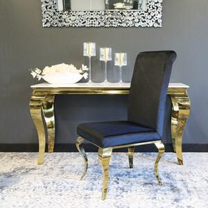 Krzesło glamour Premier Gold Black - złote krzesło tapicerowane czarne