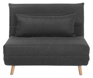 Sofa 1-osobowa rozkładana kanapa tapicerowana z poduszką ciemnoszara Setten Beliani