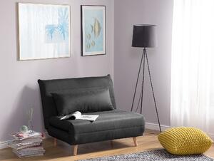 Sofa 1-osobowa rozkładana kanapa tapicerowana z poduszką ciemnoszara Setten Beliani
