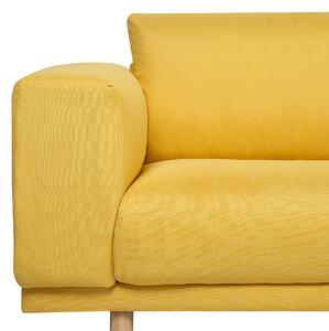 Nowoczesna 3-osobowa sofa tkanina szerokie podłokietniki żółta retro Nivala Beliani
