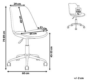 Krzesło biurowe na kółkach regulowana wysokość z poduszką szare Dakota II Beliani