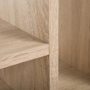 Szafka RTV jasne drewno 120 cm 5 półek styl minimalistyczny Cordoba Beliani