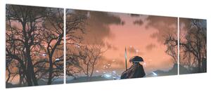 Obraz - Ilustracja przedstawiająca wojownika (170x50 cm)
