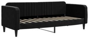 Sofa rozsuwana z materacami, czarna, 80x200 cm, aksamit