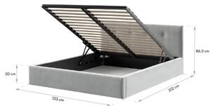 Różowe welurowe łóżko z metalowym stelażem 120x200 25 kolorów R4-B70