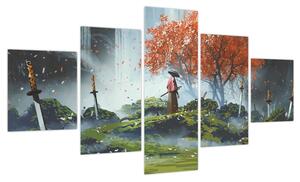 Obraz - Ilustracja przedstawiająca Ogród Mieczy (125x70 cm)