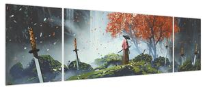 Obraz - Ilustracja przedstawiająca Ogród Mieczy (170x50 cm)
