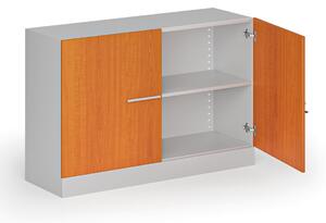 Metalowa szafa z drewnianymi drzwiami, demontowana, 800 x 1200 x 400 mm, czereśnia