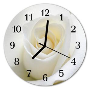Zegar ścienny okrągły Biała róża