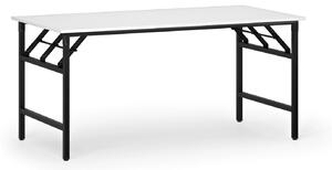 Stół konferencyjny FAST READY, 160x80 cm, czarna podstawa, biały