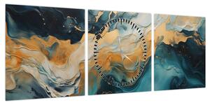 Obraz - Abstrakcja (z zegarem) (90x30 cm)