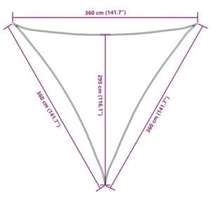 Trójkątny żagiel ogrodowy z tkaniny oxford, 3,6x3,6x3,6 m