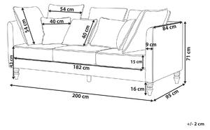 Sofa szara glam z dodatkowymi poduszkami 3-osobowa Fenstad Beliani