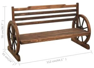 Ławka ogrodowa, 112 cm, lite drewno jodłowe