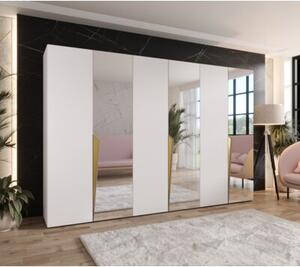 Szafa uchylna otwierana Piano 2 300 (3x100) wys. 202 cm biaÅy + u. zÅoty