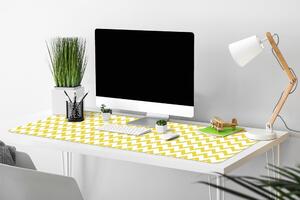 Żółte zygzaki geometryczne Mata na biurko Żółte zygzaki geometryczne