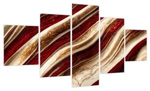 Obraz - Złoto - biała tekstura (125x70 cm)