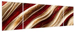 Obraz - Złoto - biała tekstura (170x50 cm)