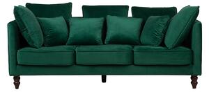 Sofa zielona glam z dodatkowymi poduszkami 3-osobowa Fenstad Beliani