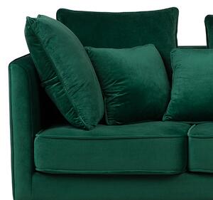 Sofa zielona glam z dodatkowymi poduszkami 3-osobowa Fenstad Beliani