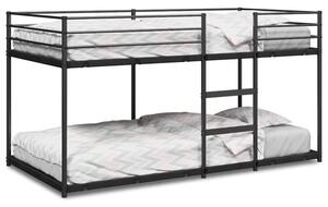 Łóżko piętrowe bez materaca, czarne, 90x200 cm, stal
