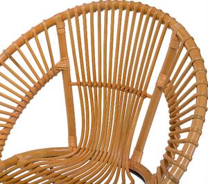 Krzesło do jadalni beżowe boho rattanowe metalowe nogi spaghetti Sarita Beliani