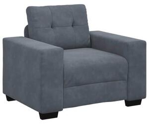 Sofa 3 szt. ciemnoszary tkanina lniana