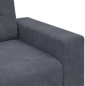 Sofa 3 szt. ciemnoszary tkanina lniana
