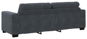 Sofa 3 szt. ciemnoszary tkanina lniana