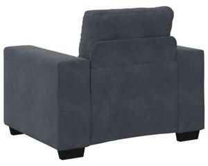 Sofa 3 szt. ciemnoszary tkanina lniana