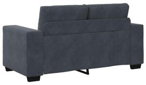 Sofa 3 szt. ciemnoszary tkanina lniana