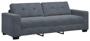 Sofa 3 szt. ciemnoszary tkanina lniana