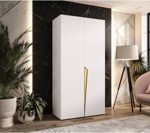 Szafa uchylna otwierana Piano 1 100 wys. 202 cm biaÅy + u. zÅoty