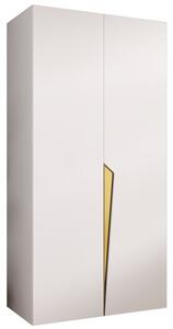 Szafa uchylna otwierana Piano 1 100 wys. 202 cm biaÅy + u. zÅoty