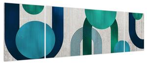Obraz - Linie i okrągłe kształty (170x50 cm)