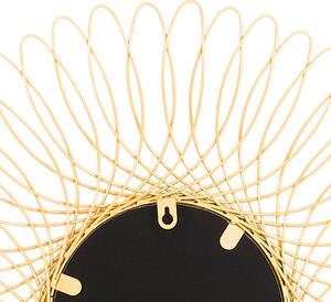 Lustro wiszące złote ażurowa rama w kształcie słońca okrągłe 55 cm Cambia Beliani