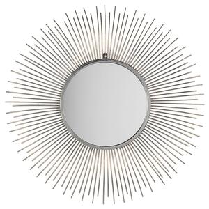 Okrągłe lustro ścienne 80 cm w stylu glamour metalowe srebrne Cilly Beliani