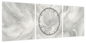 Obraz - Naturalna tekstura marmuru (z zegarem) (90x30 cm)