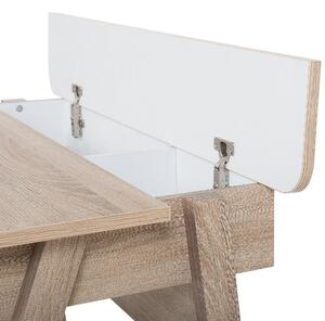 Skandynawskie biurko komputerowe z jasnego drewna z półkami Jackson Beliani
