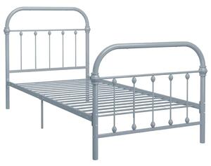 Szare metalowe łózko pojedyncze 90x200 cm N9-Z76