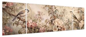 Obraz - Obraz ptaka w stylu vintage (170x50 cm)