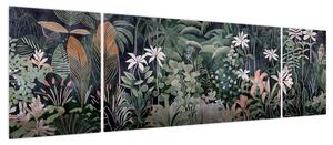 Obraz - Malowany wzór dżungli (170x50 cm)