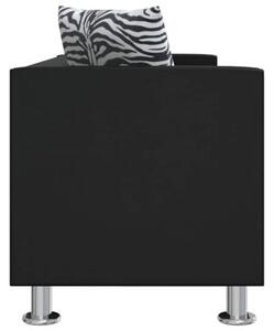 Sofa 3-osobowa ze skÃ³ry syntetycznej, czarna