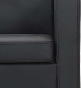 Sofa 3-osobowa ze skÃ³ry syntetycznej, czarna